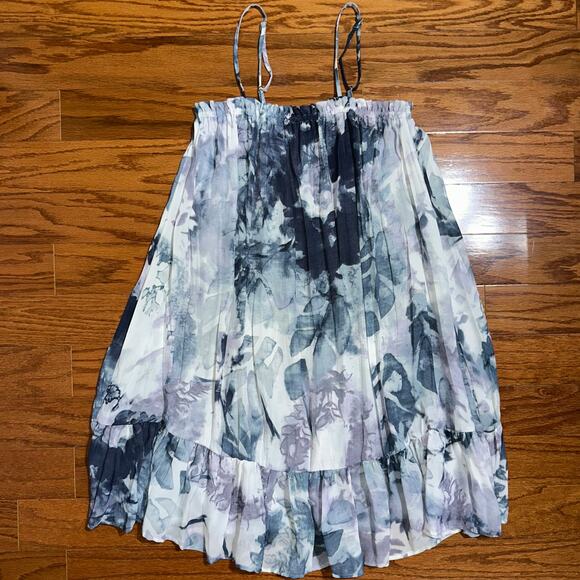 Stile Benetton Watercolor Floral Relaxed Ruffle Mini Dress Size XS - Picture 6 of 11